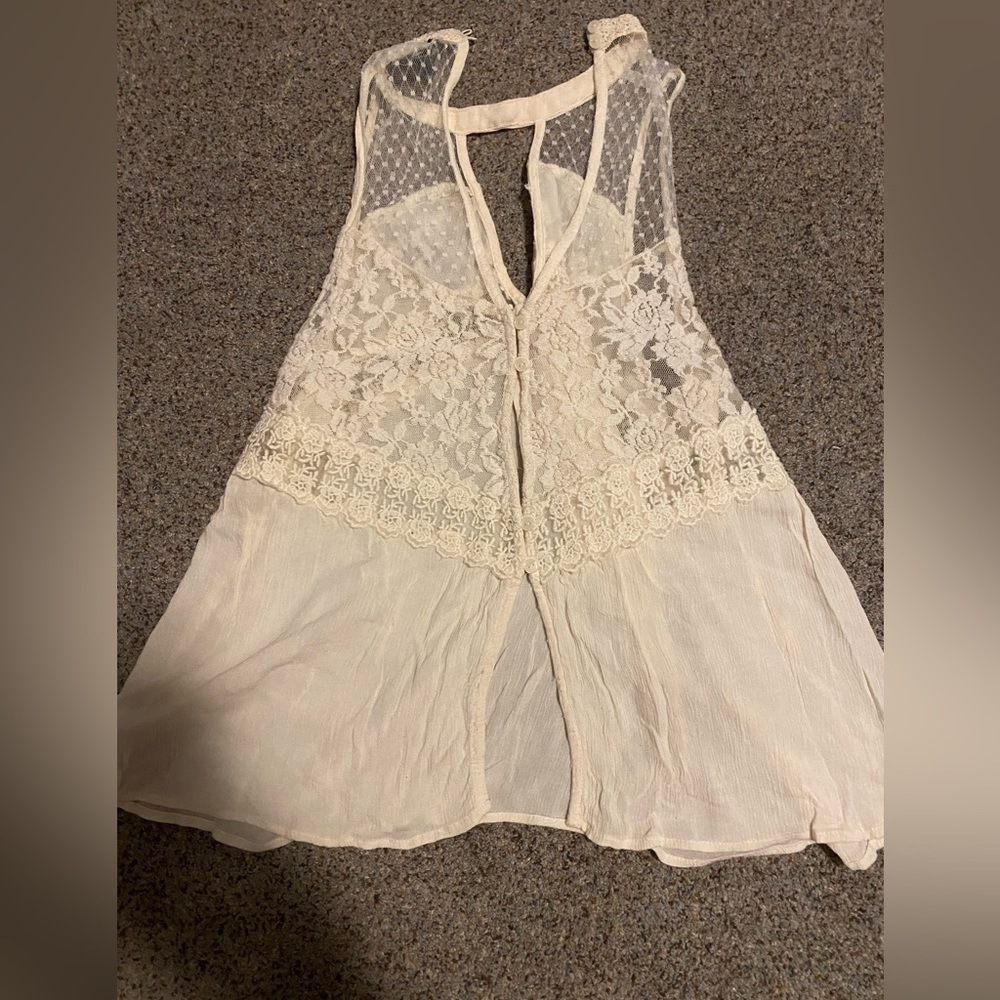 American Eagle Floral Mesh Top